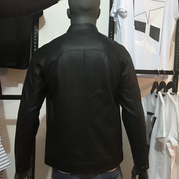 Nam jj da mềm giả da áo khoác da cổ áo cổ áo da giả da nam da áo khoác da u ao khoac nam
