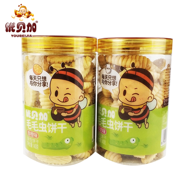 Uberga Deputy Food caterpillar Caterpillar Biscuits Infant Child Baby Nutrition Snacks Graphics Canned Finger Pie 140g