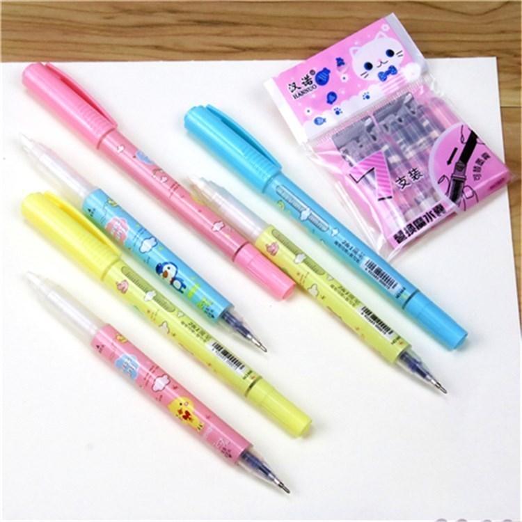 Change capsule type magic liquid wipe erasable ink Ink capsule pen word elimination word rewriting pen for primary school students with error correction pen double head