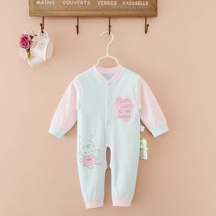 Mùa xuân và mùa thu cotton mỏng bé Xiêm quần áo mở tập tin nam giới và phụ nữ bé dài tay romper sơ sinh Xiêm quần áo áo khoác