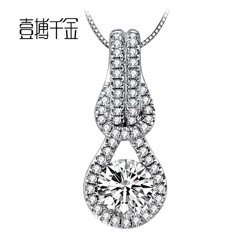 One for one thousand gold white 18K gold diamond pendant women's counter jewelry custom wedding necklace pendant