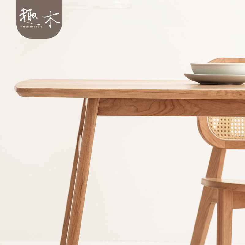 Anecwood Cherry table Nordic solid wood Multi-functional table Small family type desk minimalist modern day-style dining table