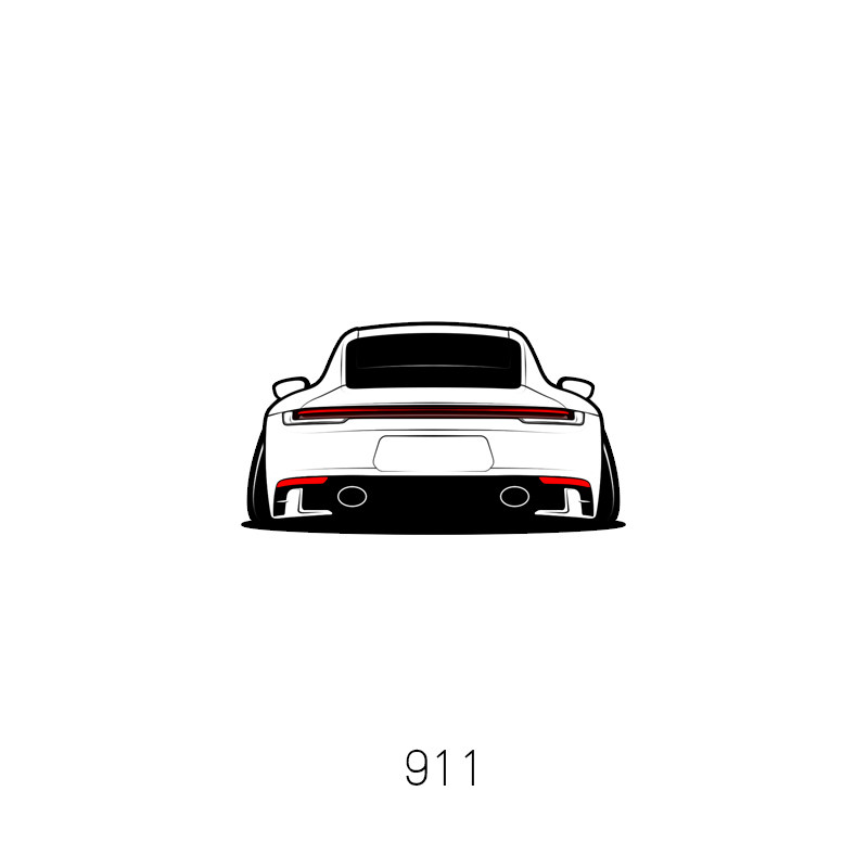 Suitable for Porsche 911 low lying car scratch car sticker car club personalized car sticker custom HF silhouette
