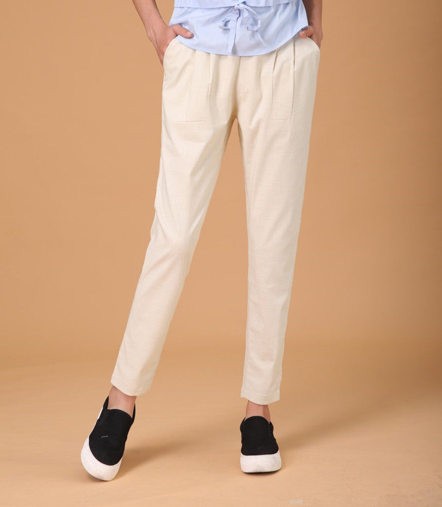 棉麻九分裤女装宽松薄款亚麻裤哈伦裤显瘦休闲