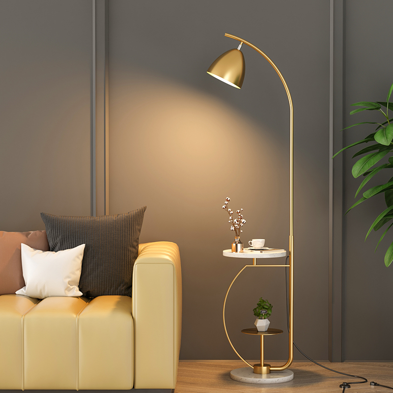 Nordic Floor Lamp Ins Wind Bedrooms Bed Head Lamp Creativity Golden Rear Modern Light Lavish Living-room Upright Tea Table Lamp