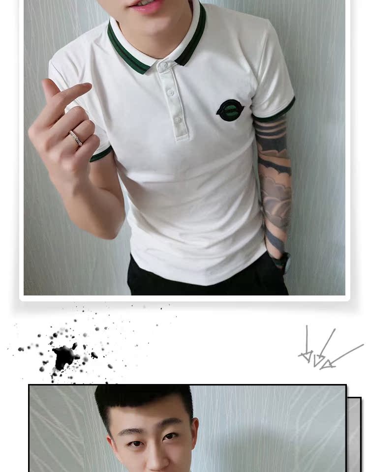 Xã hội giới trẻ tâm linh POLO áo sơ mi nam tay áo nhanh tay đỏ man rung cùng đoạn áo ve áo nam tay ngắn t shirt golf