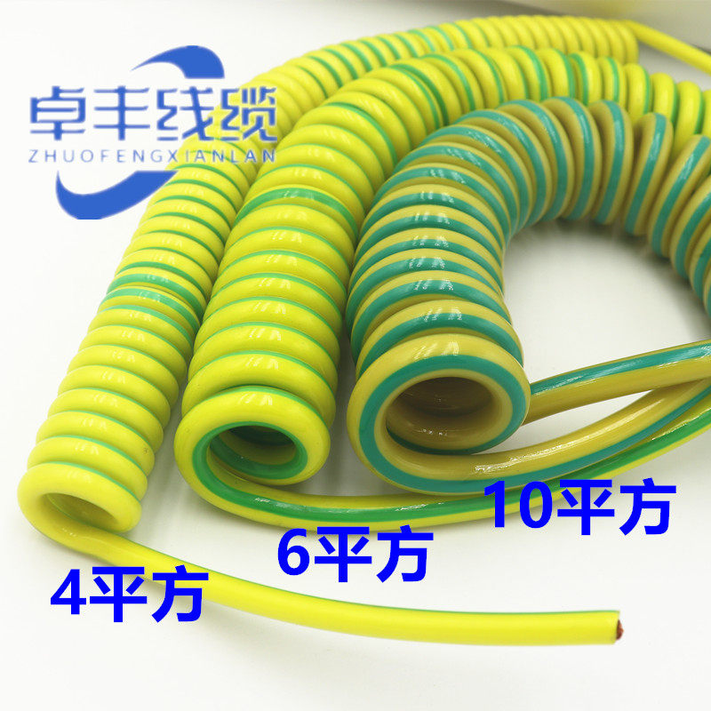 Single - core spring wire 4 square 6 square 10 core spring wire grounding line Scale spiral cable copper core