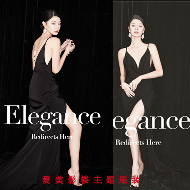 2022 new personality harnesses leakage back travel filming dress Sexy open fork Write true Photographic wedding photo Matrimonial Photo Gallery Themed Clothing