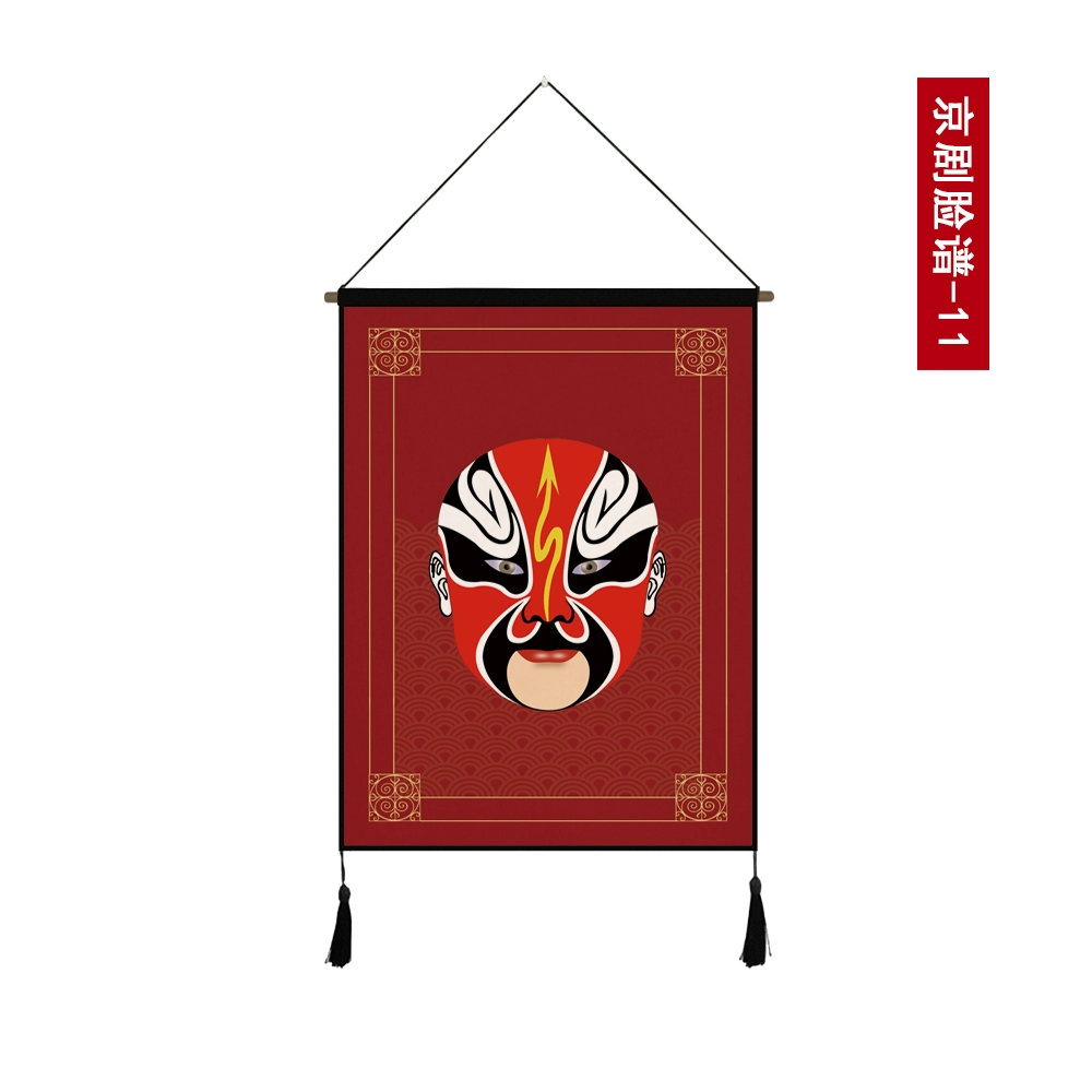 Trung Quốc phong cách Bắc Kinh Opera Facebook tấm thảm vải lẩu cửa hàng nền tường vải in treo tường trang trí tranh Trung Quốc