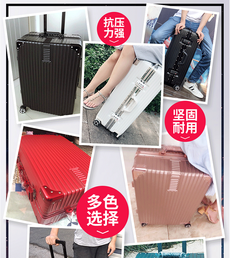 Vali in lưới đỏ nữ xe đẩy trường hợp vali phổ bánh xe nam sinh viên 20 inch lên máy bay mật khẩu hộp da 28 - Va li vali xách tay