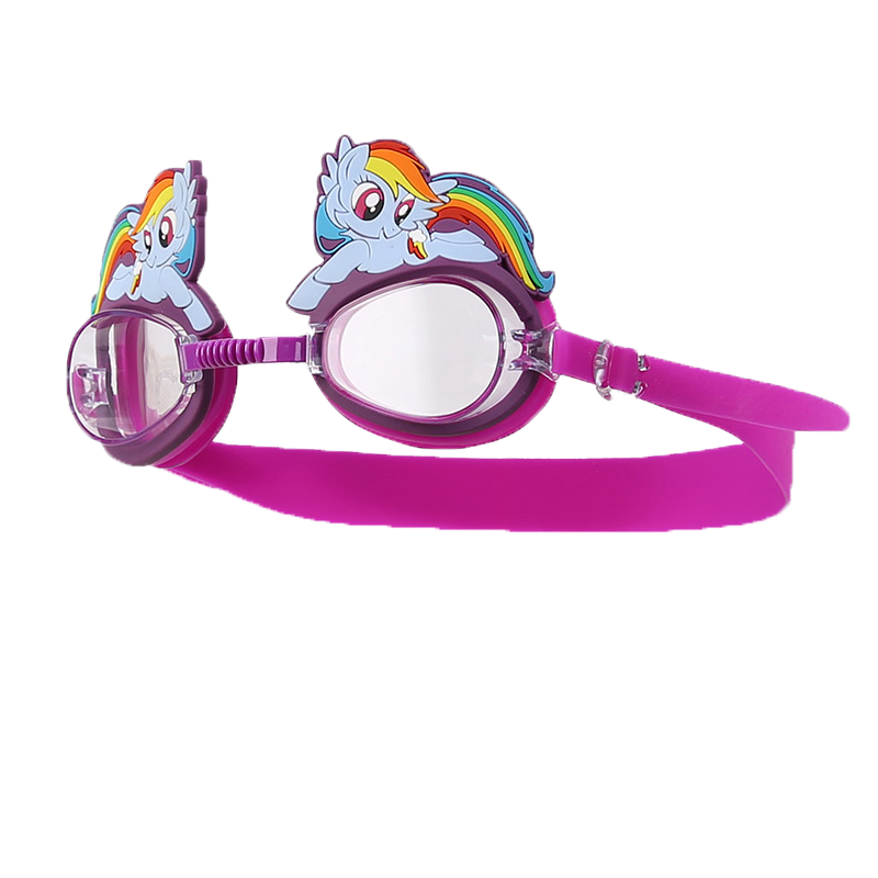 Zhou Ke Swimming Goggles Children's Anti-Fog Waterproof Pony Rainbow Pony American Captain Boy Girl can HD flat light swimming goggles