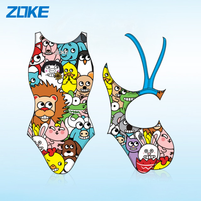 (2020 New Products) Zoke Zhouk Teen Girl Cartoon Professional Swimming Training Swimming Team Competition Swimsuit