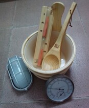 Sauna room wooden barrel wooden spoon stainless steel temperature meter hourglass explosion-proof lamp Super Value for sauna Special