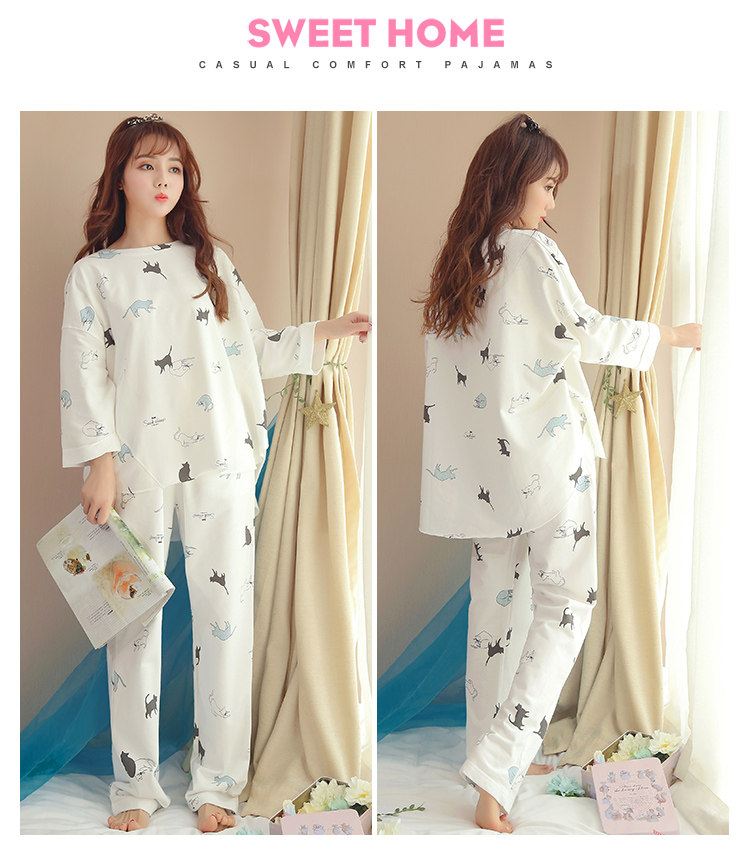 Pyjama pour femme en Coton à manches - Ref 2995380 Image 36