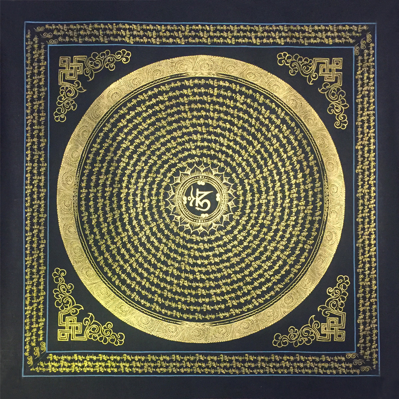 Nepal pure hand-painted tankka six words of verbal verbal Tibet town living room seating room