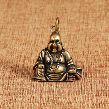 Antique old bronze buddha pendant 6456
