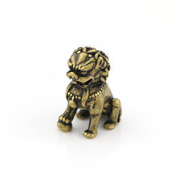 Mini bronze unicorn lion ornaments, home desktop decoration