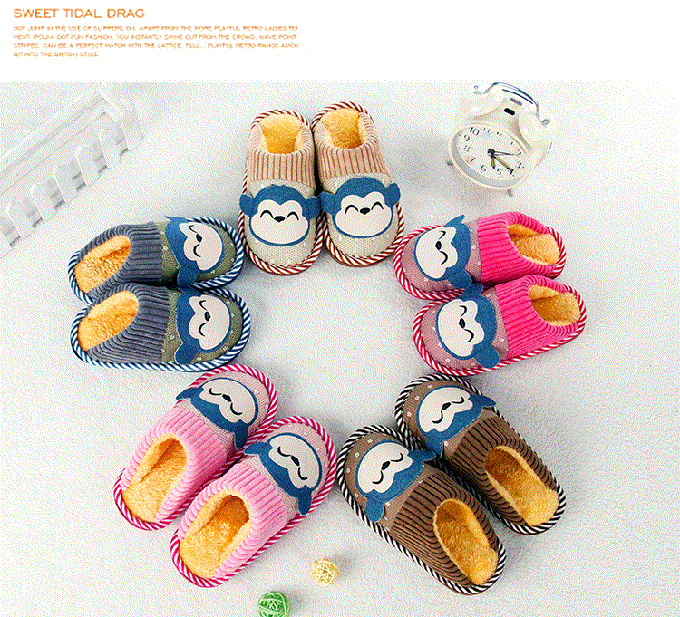 Pantoufles enfants en suède pour hiver - Ref 1025079 Image 18