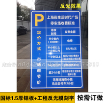 Parking Charge Plate Residential Area Hotel Parking Lot Public Sign Outdoor Parking Charge Standard Reflective Plate Aluminum Plate