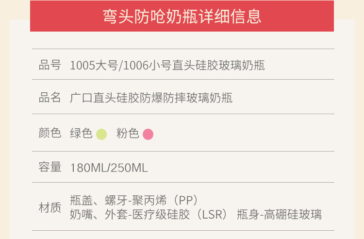 Силиконовая стеклянная детская бутылочка с прямым горлом description_07.jpg