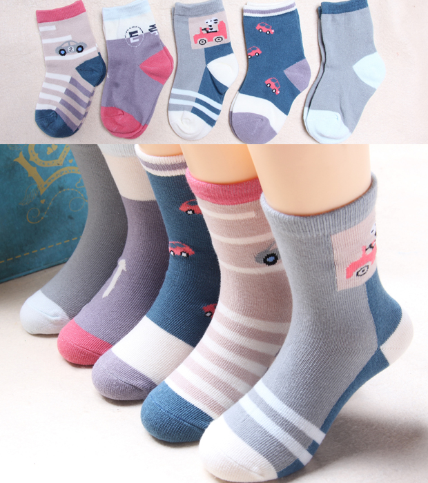 Vớ trẻ em Cotton 7-9-11 Năm Bé trai Lớn Vớ trung bình Dày Vớ nam Mùa thu Mùa đông Vớ cotton quần tất cho bé trai