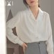 White chiffon shirt women's suit with commuter ol professional white shirt spring and autumn dress interview summer long-sleeved top