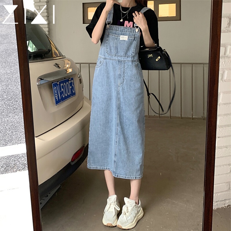 Denim Suspender Skirt for Petite Women, High-Waisted A-Line Midi Skirt, Women's Summer 2026 New Design, Niche Suspender Skirt Denim Suspender Skirt for Petite Women, High-Waisted A-Line Midi Skirt, Women's Summer 2026 New Design, Niche Suspender Skirt