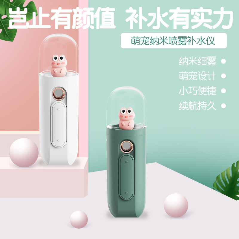 Cute Pet Nano Sprayer Portable Cold Spray Rechargeable Handheld Facial Humidifying and Hydrating Instrument Small Beauty Facial Steaming Instrument