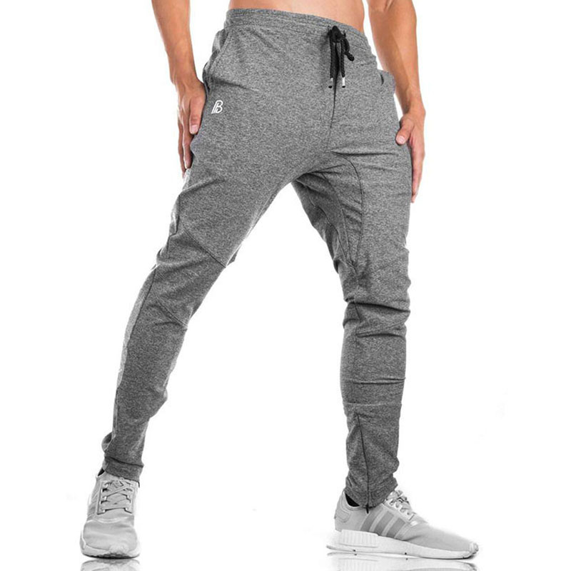 Muscle Kangaroo Spring Sweatpants Buns Foot Tide Male closing with bracelet Sports pants Grey black pedicure with small feet long pants
