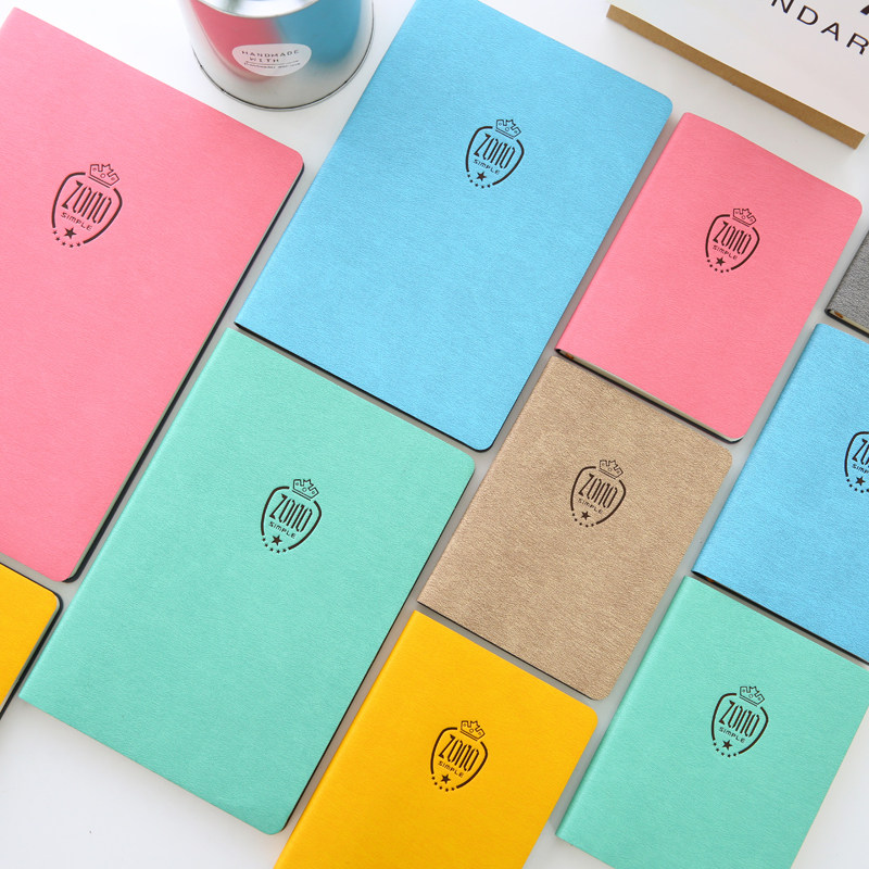 Macaron color leather notebook A6 portable creative small soft leather notepad student custom LOGO