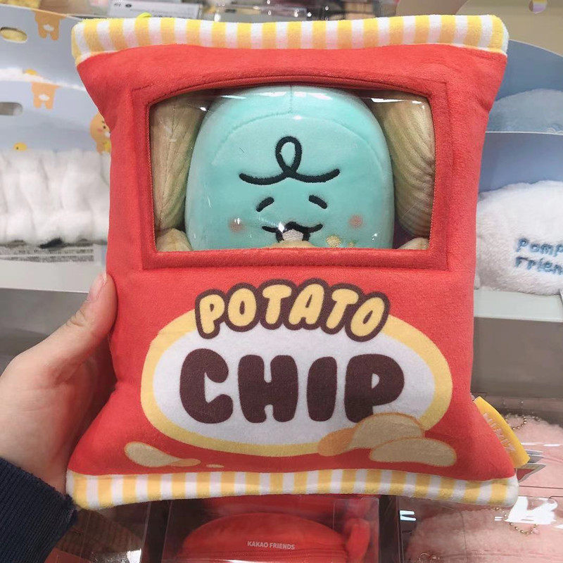KAKAO FRIENDS Potato Chips Pillow Dinosaur Potato Brothers Potato Chips Bag Cartoon Toy