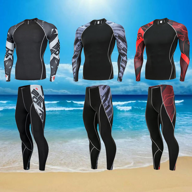 Swimsuit male new professional swimming suit speed dried diving suit sunscreen spring long sleeve long trousers