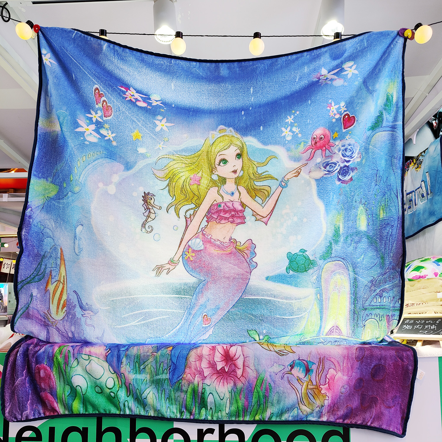 Children's flannel blanket mermaid ice and snow princess girl child's blanket school noon closing