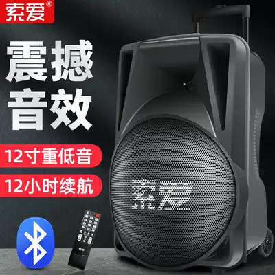 Sony Ai T36 outdoor 12 inch high power Square dance audio mobile K song portable lever speaker Subwoofer wireless Bluetooth with microphone high volume singing dance player charging home