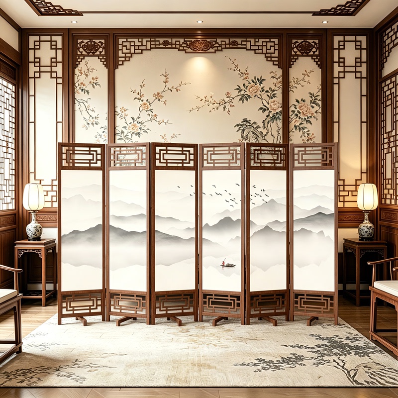 Solid Wood Screen Partition for Living Room 2026 New Model New Chinese Style Folding Mobile Screen for Hotel Office Entryway Partition Solid Wood Screen Partition for Living Room 2026 New Model New Chinese Style Folding Mobile Screen for Hotel Office Entryway Partition