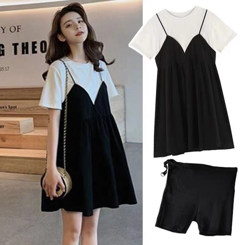 Maternity Wear Summer Dress Late Pregnancy Summer Top Fashion Internet Celebrity Summer Outfit Short-Sleeved Pregnancy Dress
