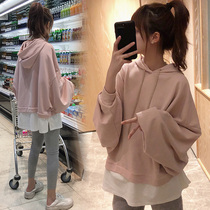 Pregnant women Spring Autumn suit set fashion 2021 new dress spring and autumn two-piece medium long top autumn T-shirt