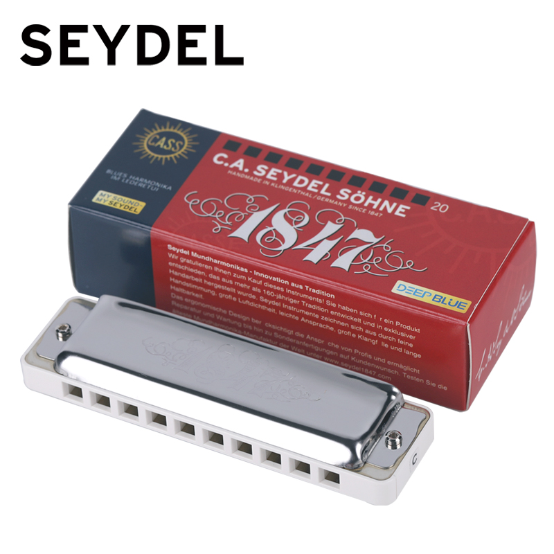 GERMANY SEYDEL TEN-HOLE BLUES HARMONICA 1847DB PREMIUM ADULT PROFESSIONAL UNIVERSAL DEEP BLUE