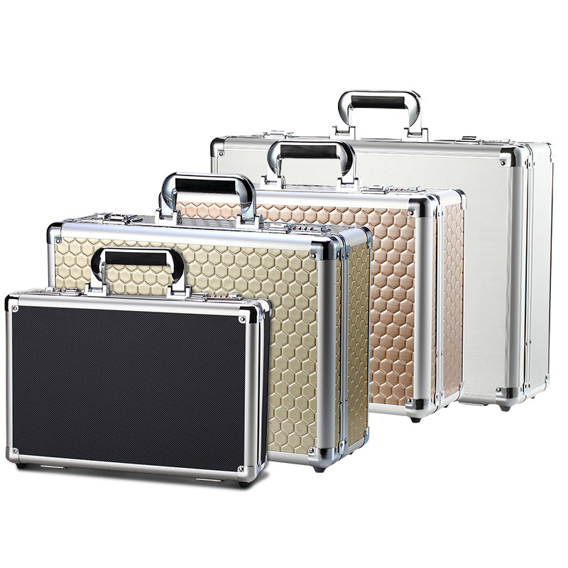 Small Toolbox Portable File Box Password Box Box Cash Box Aluminum Alloy Box Storage Box Equipment and Instruments