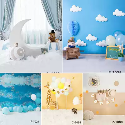 Photo studio children's photography cartoon European and American style year-old newborn birthday theme simple indoor photo background paper