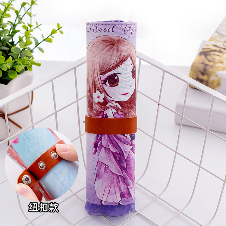 Lovely Girl - Purplepupil lovely Rolling curtain Pencil case   popular men and women children Simplicity high-capacity junior school student ins Minority Girlish heart children multi-function kindergarten student articles literature like a breath of fresh air pencil-box