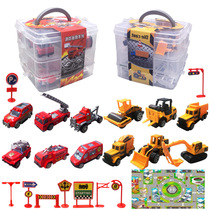 Childrens alloy scene engineering vehicle car model set toy mini excavator mixer truck sliding gift