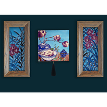 Good woman porcelain plate painting Study entrance tea room New Chinese hanging painting Tang three-color modern decorative painting Orchid strip screen painting