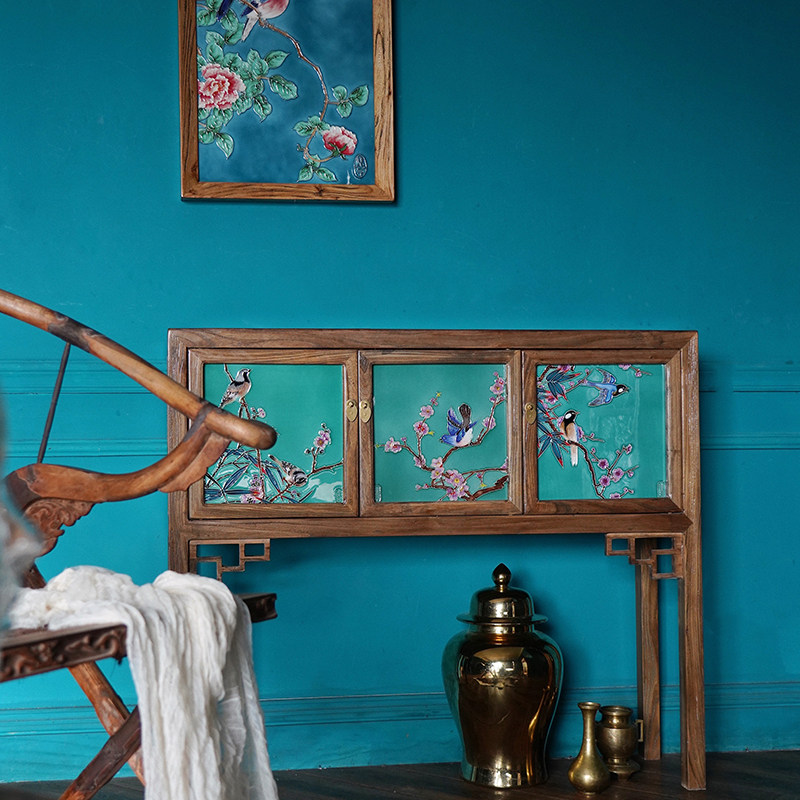 Old Elm Wood New Chinese Style Retro Sitting Room Containing Cabinet Dining Cabinet Dining Cabinet Decorative Cabinet Xuanguan Cabinet Shoes Cabinet Partition Cabinet Door Hall Cabinet