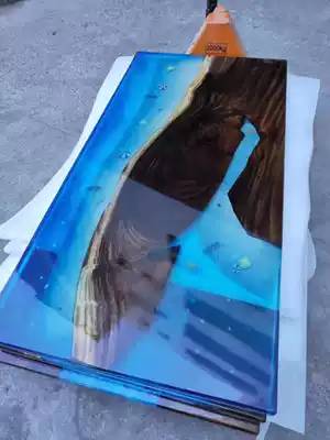 Douyin same resin river table resin office meeting tea table log table walnut resin solid wood board