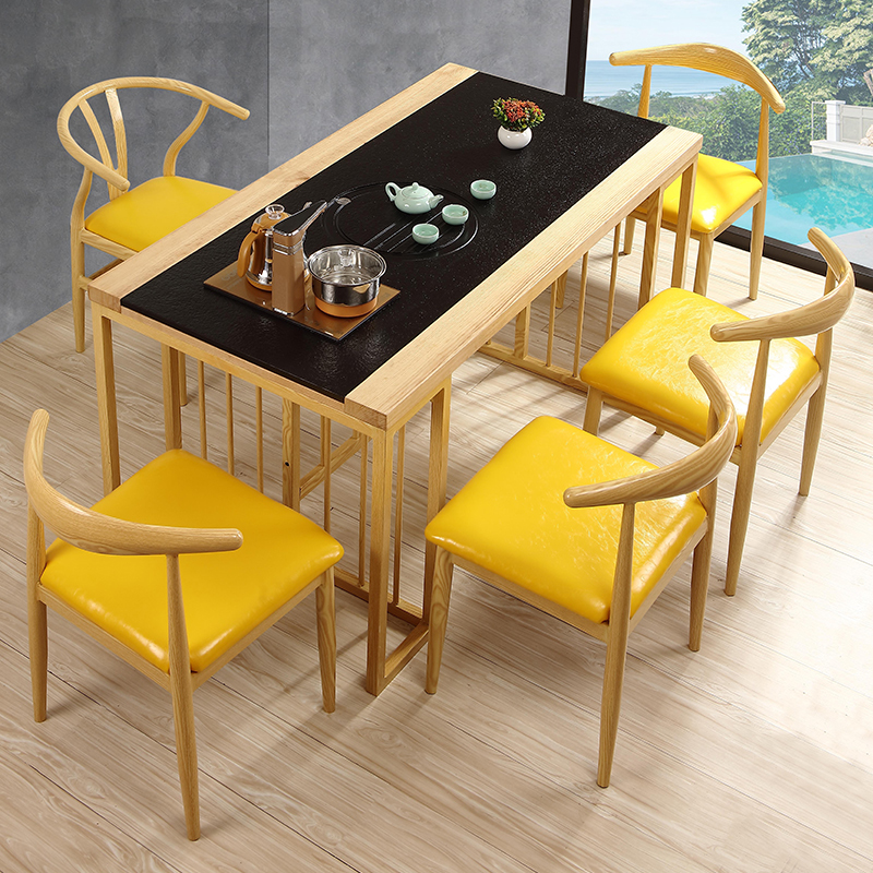 Slate tea table new Chinese style Kung Fu tea table and chair combination household simple modern small tea table tea set set one