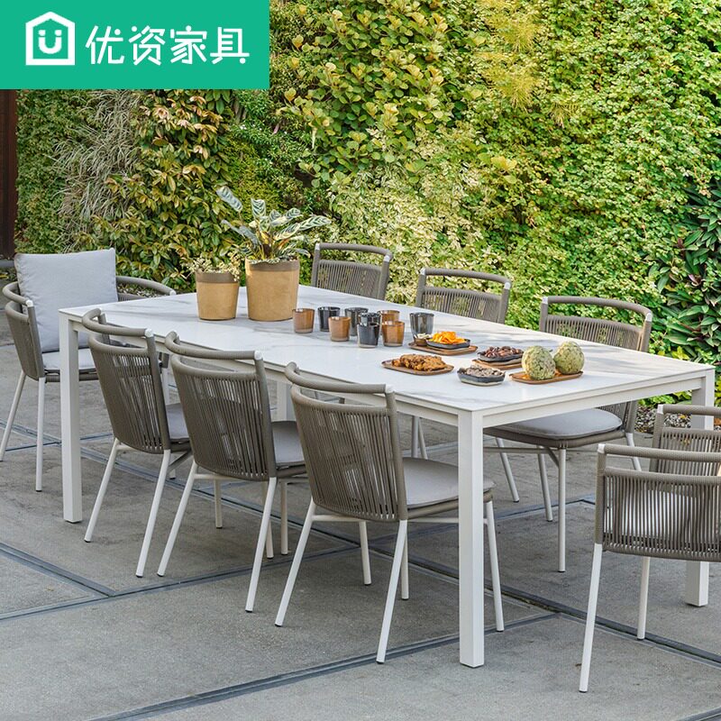 Outdoor garden open-air Villa Courtyard table and chairs Composition Hotel Minjuku outdoor terrace Leisure furniture
