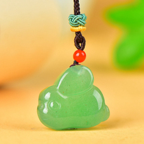 Natural green aventurine rabbit pendant for women zodiac rabbit neck ornament jade pendant jade pendant self-worn gift for girlfriend