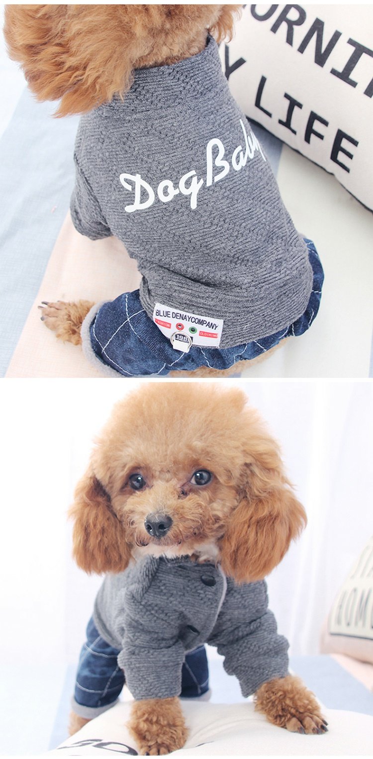 Thú cưng Gấu Pomeranian Teddy Dog Quần áo Puppy Sữa Dog Quần áo bốn chân Dây đeo Quần áo mùa xuân và mùa thu Trang phục mùa xuân Áo bông - Quần áo & phụ kiện thú cưng quần áo chó mèo