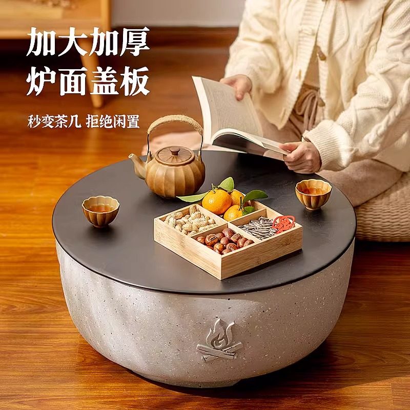 Tea-Making Stove Set with Grill, Complete Set of Barbecue Grill for Home Use, Tea-Making Stove with Table, Charcoal Stove, Fire Pit